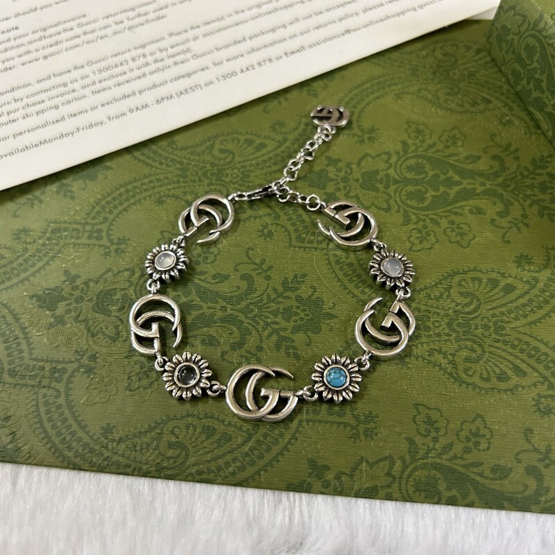 Factory Direct Sale 925 Sterling Silver Bracelet Gujia Double g Flower Bracelet Women's Adjustable Trendy Stylish Bracelet Factory Direct Sale 925 Sterling Silver Bracelet Gujia Double g Flower Bracelet Women's Adjustable Trendy Stylish Bracelet