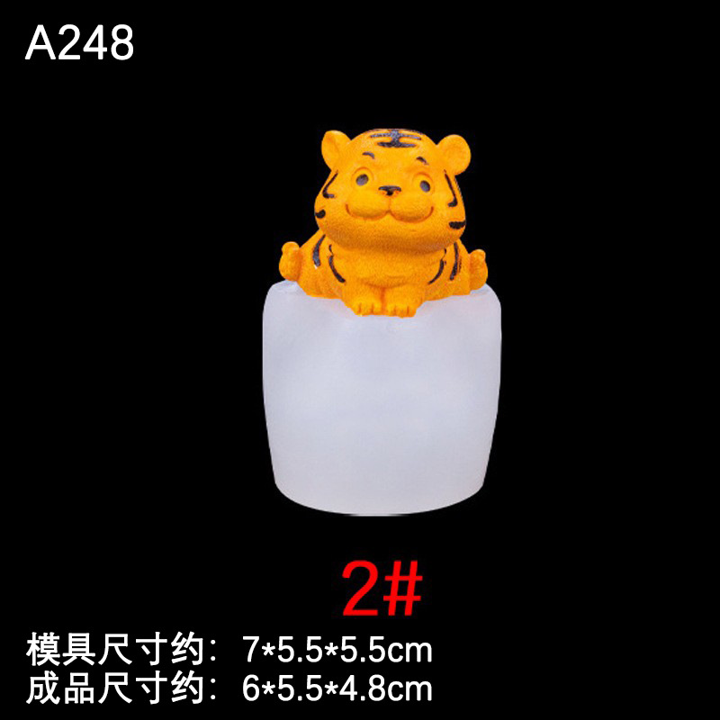 Tigre lindo molde de silicona dibujos animados aromaterapia vela jabón hecho a mano fondant chocolate ritmo seco pudín