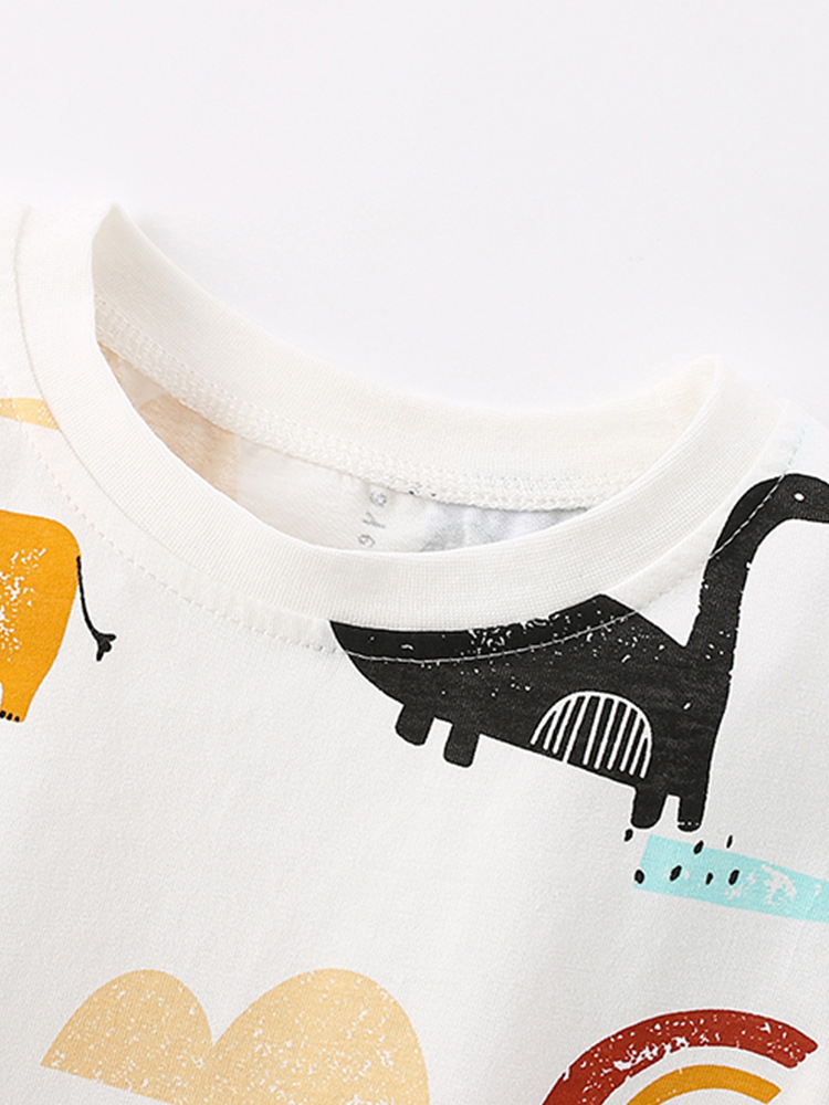 Malwee camiseta de niño otoño y invierno nuevo estilo europeo y americano de niños de media edad cuello redondo casual manga larga guapo imprimido chaqueta superior