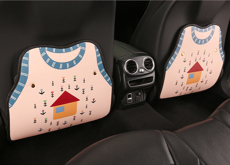 Cute Car Seat Back Anti-Kick Pad, Car Seat Back Anti-Fouling Pad, Anti-Dirty Pad, Short Back Pocket Hanging Type