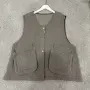 双层口袋立体亚麻马甲