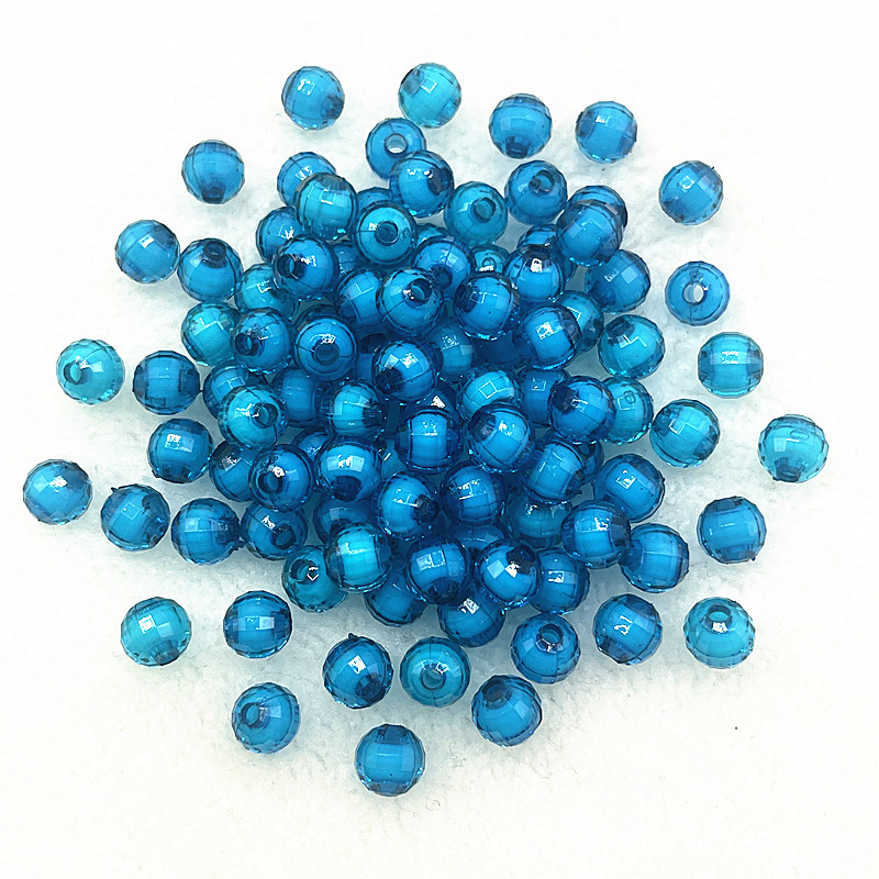 50 pcs/paquete 8mm material de cuentas de bricolaje hecho a mano para niños 96 lados superficie de corte acrílico cuentas de tierra cuentas sueltas