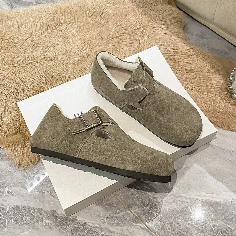 Кроссовки Birken, пробковая подошва, кожзам из коровьей подельной замши или подкладка из овчины, повседневные Slip-on, EU 35–46
