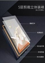 新中式创意装饰画万年历电子钟客厅家用现代简约轻奢晶瓷画带时钟