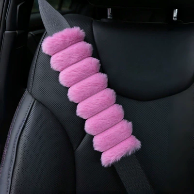 Seat belt shoulder pad Shoulder Protector Stuffed - rose-red