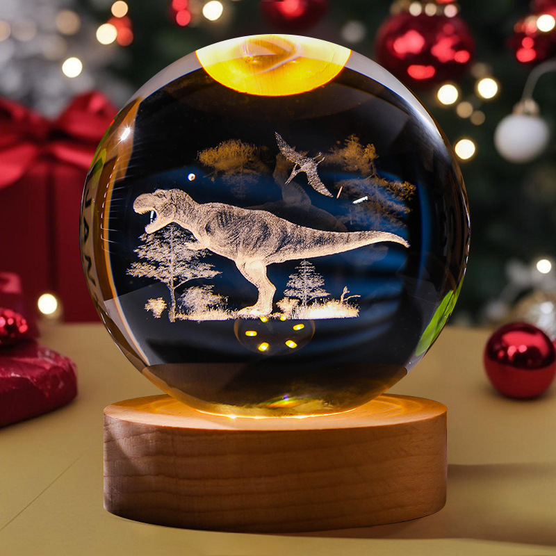 Astronauta luminosa bola de cristal lámpara de noche 3D escultura decoración de mesa para reuniones de estudiantes regalos personalizados