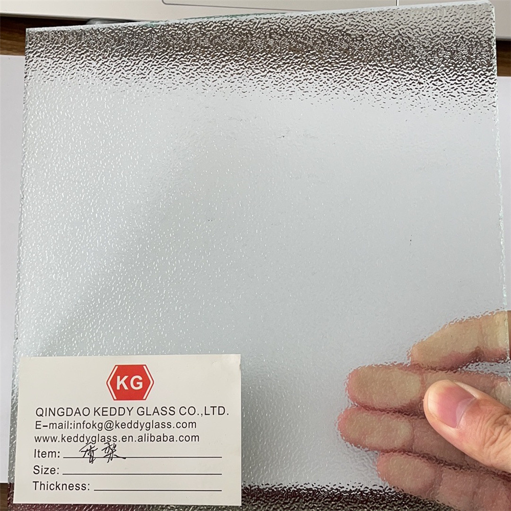 4MM5毫米超白普白金色长虹钻石布纹香梨水纹压花玻璃原片