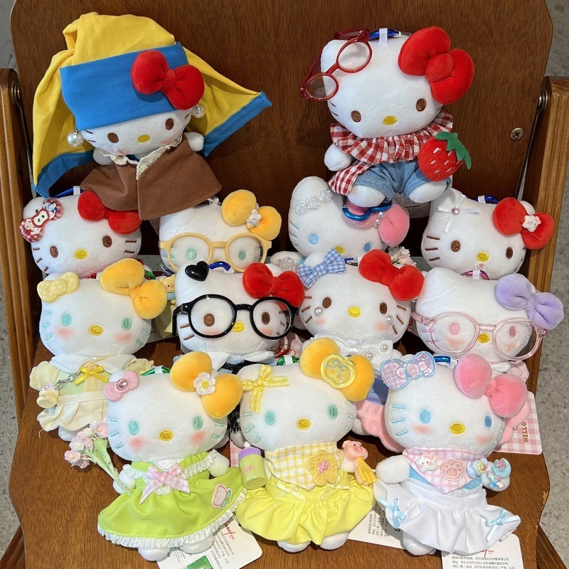 网红爆款正版HelloKitty钥匙扣diy戴珍珠耳环的少女套装kt包挂件|undefined