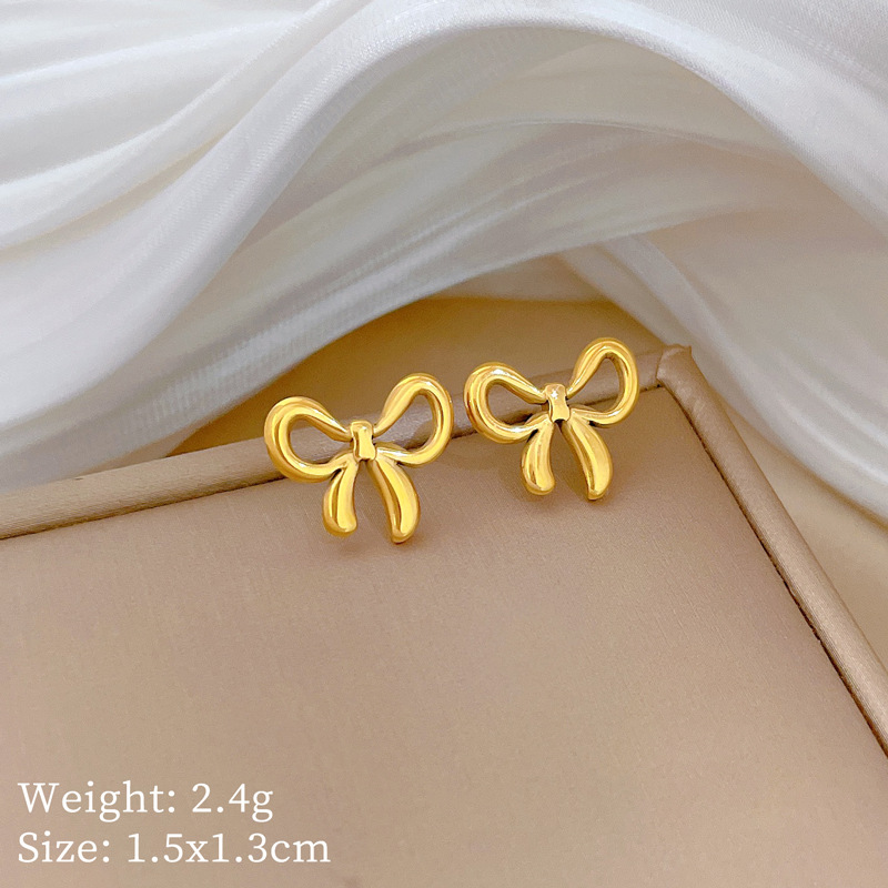 [Acero de titanio de todo el cuerpo] fritillary Lucky Grass pendientes minimalistas pendientes fríos para hombres y mujeres pendientes de banquete de temperamento personalizado