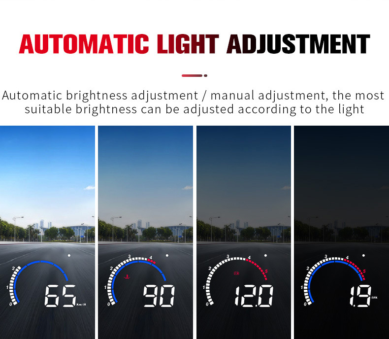 Hud Head-Up Display Obd Car Modification High-Definition Floating Projector with Built-In Sunshade Car Speedometer