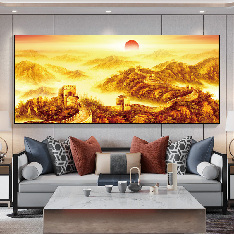 金色长城 / 100*40 PS原木+油画布