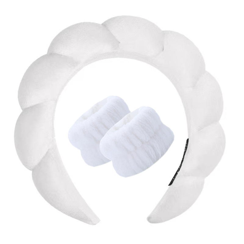 Amazon moda mujer agua ondulación terciopelo SPA diadema mullido pelo banda lavado de cara maquillaje diadema