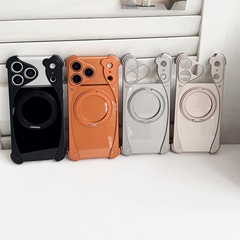 跨境旋转支架适用iPhone17promax手机壳原机色16promax磁吸金属壳