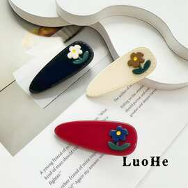 络禾饰品韩系醋酸花朵发夹少女甜美高级感夹子侧边刘海夹边夹头饰