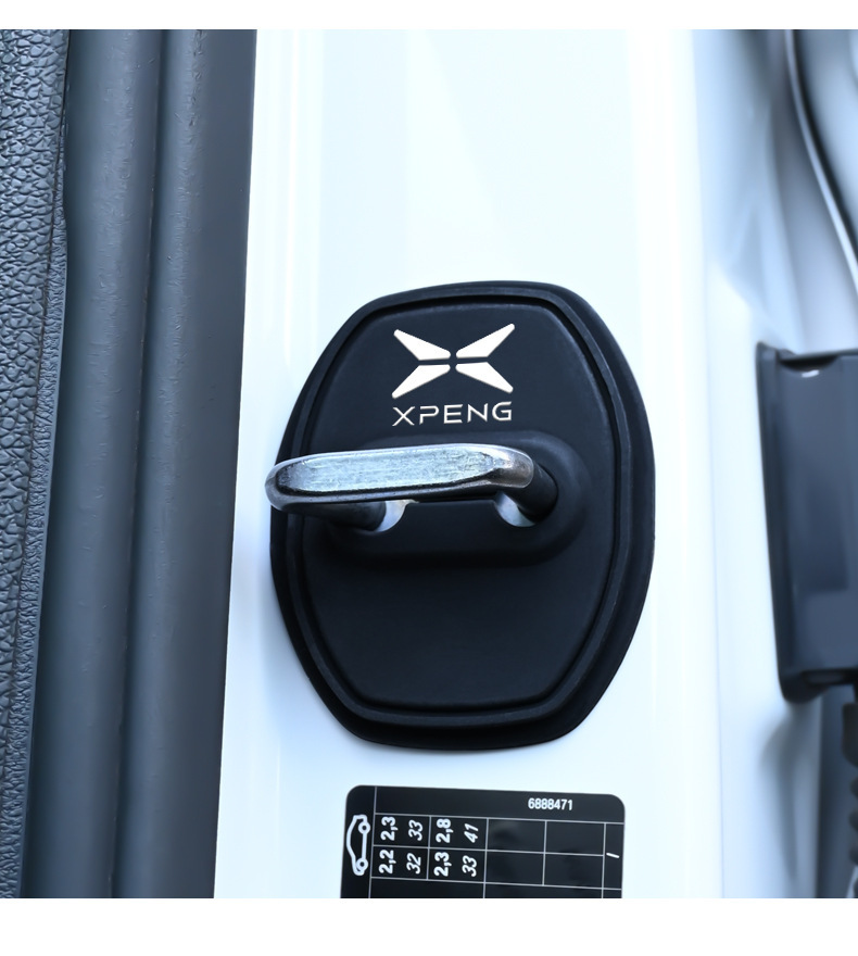 Suitable for Xiaopeng door lock buckle cover X9 G6 P7 P5 G3G9 car door lock shock absorption protective cover decorative stickers