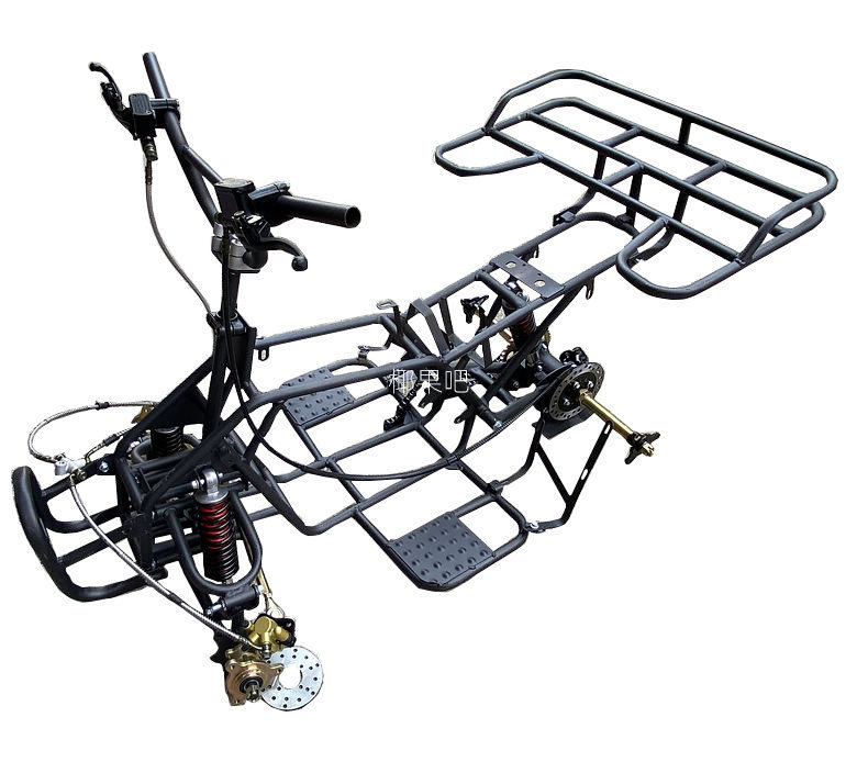Four-wheel off-road motorcycle parts: Little Mars ATV complete vehicle frame, body frame, footrest, and rear axle assembly