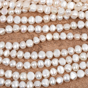 Big stone 9-10mm baroque two sides light side hole natural fresh water pearl loose beads semi-finished diy handmade