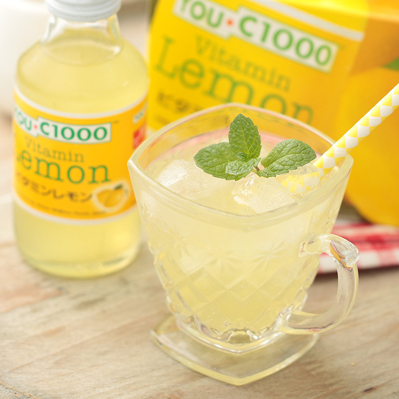 Yousu YOUC1000 vitamin C lemonade orange juice soda juice imported vc carbonated drink glass bottle