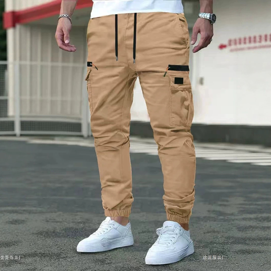 European and American Style Spring and Autumn All-Season Men's Casual Pants, Joggers, Outdoor Work Pants with Multiple Pockets