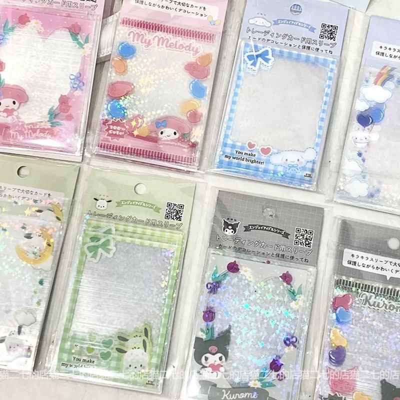 Cartoon Kuromi Card Holder Flat Mouth Idol Photo Card Thickened Laser Protective Film Essential for Idol Fans
