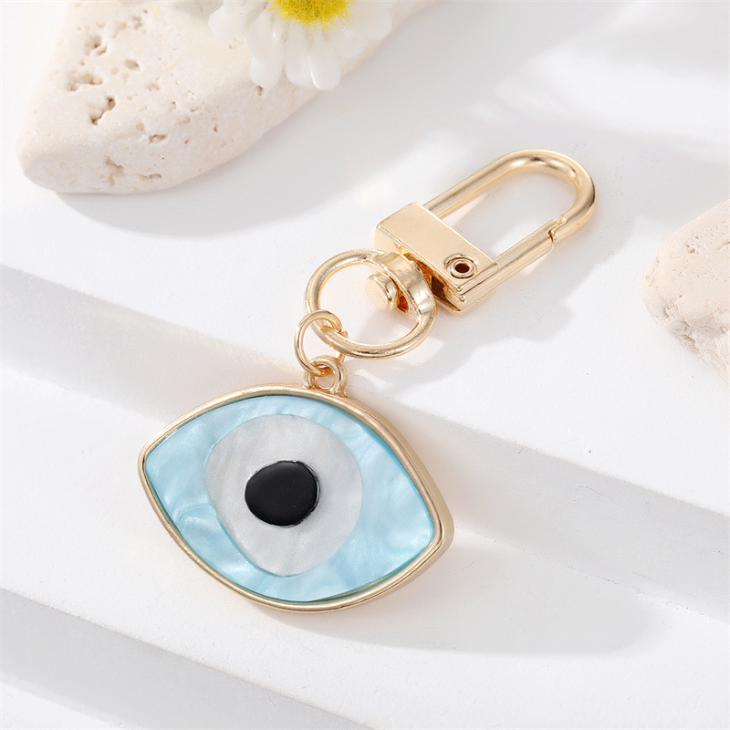 Geometric Pattern Drill Alloy Sunflower Lightning Cross Blue Eyes Keychain