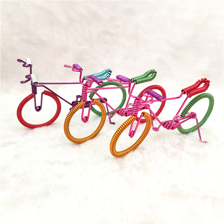 【细轮单车 】彩色铝线工艺品 相架手工自行车 创意礼品 纪念品