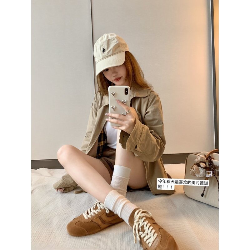 Versión de cuero de vaca, Su Yan Yan, estilo americano, chicas retro, zapatos de entrenamiento de maratón casuales, zapatos de mujer, Gump.