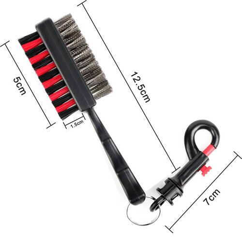 Golf Club Cleaning Brush Short Handle Double-Sided Head Brush Nylon Steel Hair Brush Golf Head Cleaning Tool Factory Wholesale