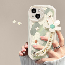 适用苹果14promax手机壳iPhone13夏日花朵链条11/12mini防摔硅胶