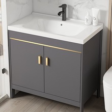 落地式太空铝浴室柜洗脸盆洗手盆柜组合陶瓷卫生间阳台洗漱台面盆
