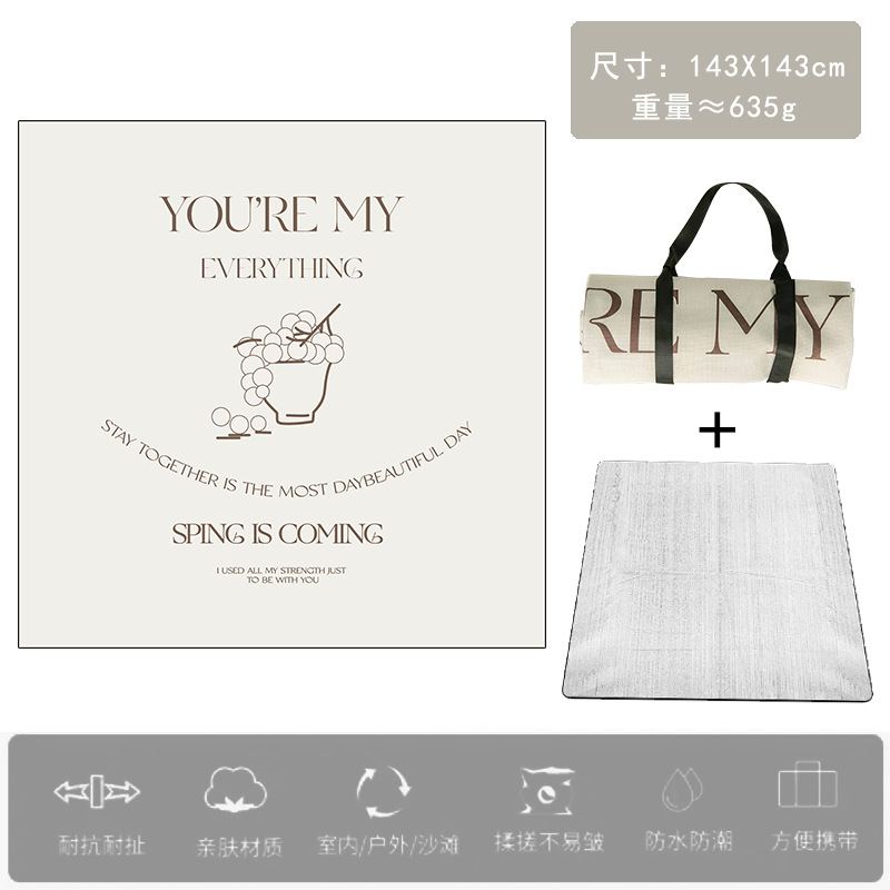 과일 혼합 피크닉 매트 핸드 스트랩 143X143