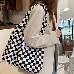 女性のためのバッグ 2022 新しい韓国スタイルインレトロ市松キャンバスベストバッグ学生多用途ポータブルショルダーバッグ