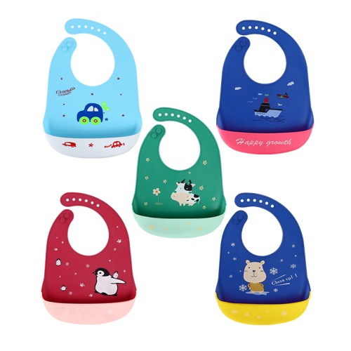 Cross-border baby silicone super soft saliva bag baby eating bib waterproof saliva towel children newborn eating bag