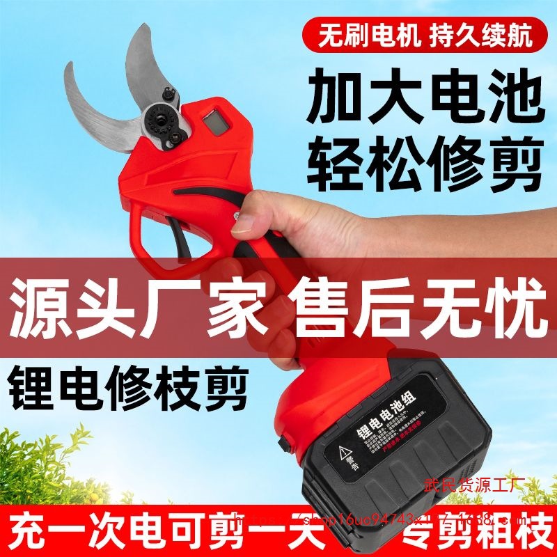 德国电动进口剪刀果树修枝剪充电式强力无线锂电液晶园艺园林粗枝