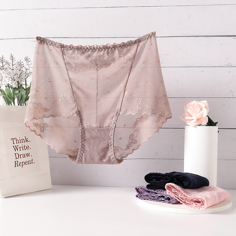 Xiaotianer 912/913 sexy high waist lace ladies underwear seamless transparent temptation hip briefs large size Xiaotianer 912/913 sexy high waist lace ladies underwear seamless transparent temptation hip briefs large size