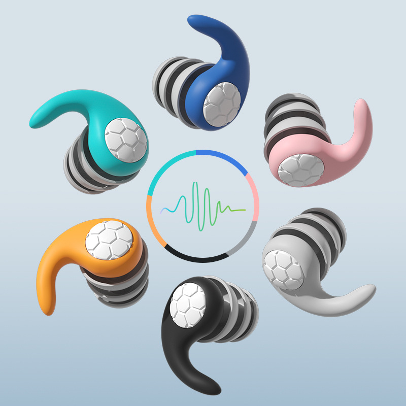 Cross-border new product silicone sound insulation noise reduction earplugs noise filter sleeping swimming waterproof three-layer silent earplugs