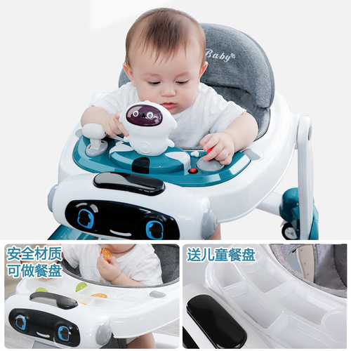Baby walker with anti-o-legs, multi-functional anti-rollover stroller, baby can sit and push, learn to drive, start car