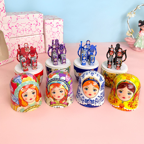 Creative Plastic Russian Matryoshka Doll Nail Scissors Nail Clipper Manicure Set Home Decoration Crafts Ornaments Wholesale