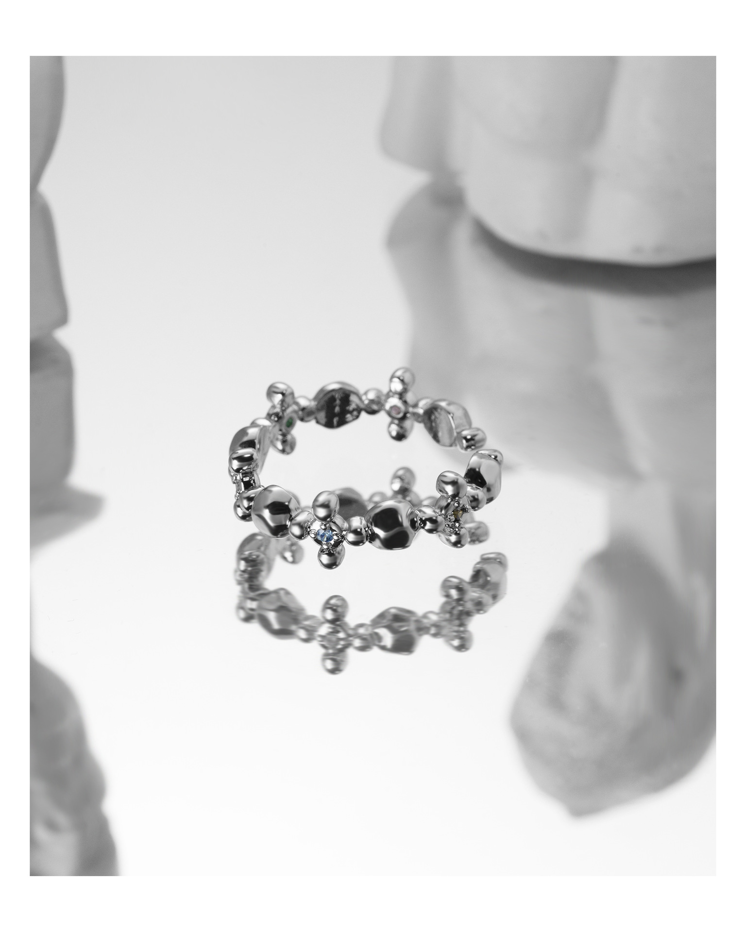 Simple Style Geometric Copper Plating Zircon Open Ring