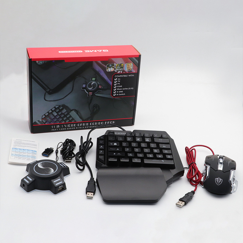 Game Console Keyboard and Mouse Converter, Neutral Docking Station USB Hub, Pubg Set, Supports P4/X-Box