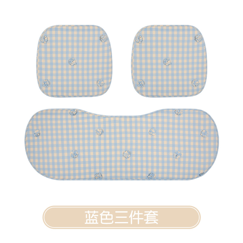 Seat cushion, seat cover – Universal Cushion, Universal - three-piece-set-spring-flower-blue