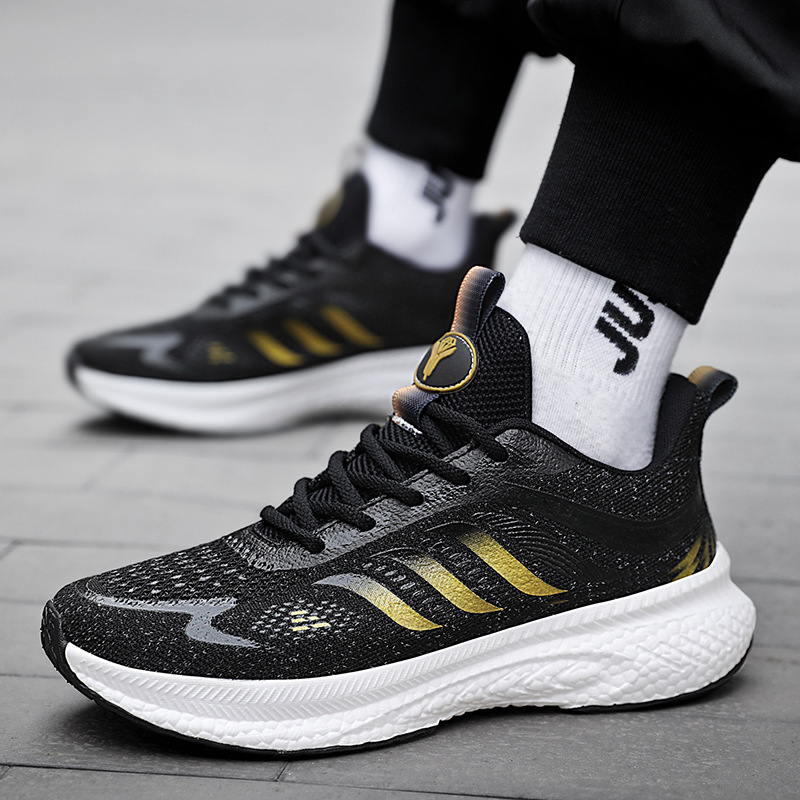Men's Breathable Mesh Running Shoes Lightweight Soft Sole Trainer_voghion.com