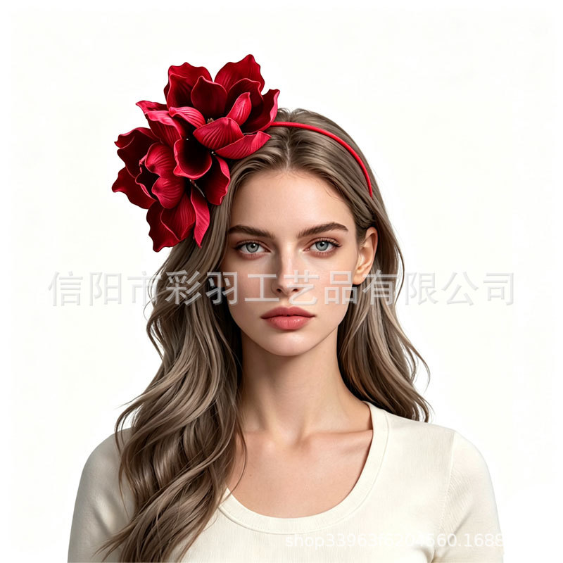 New European and American bridal photo shoot holiday orchid headband, artificial flower wreath hair accessory, seaside party decorative headpiece