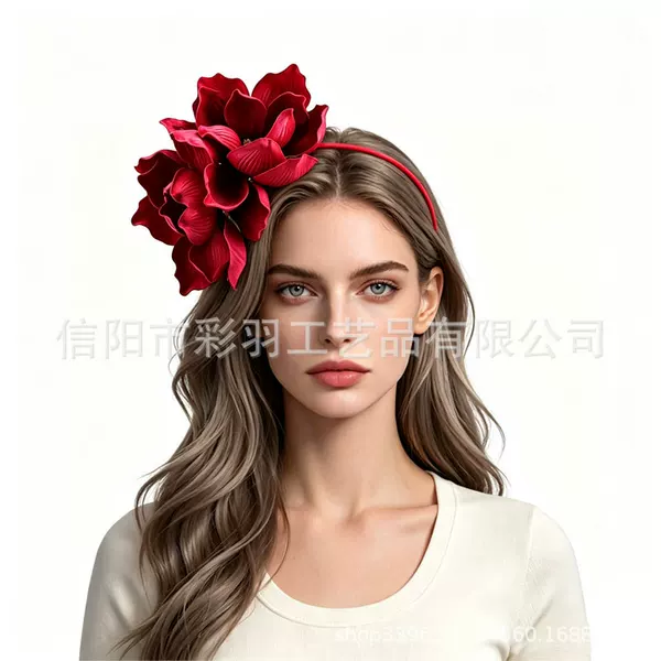 New European and American bridal photo shoot holiday orchid headband, artificial flower wreath hair accessory, seaside party decorative headpiece