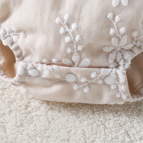 0-12M Newborn Lace Fly Sleeveless Shoulderless Blouse for Girls, Sweet and Cute Summer Backless Triangle Climbing Suit