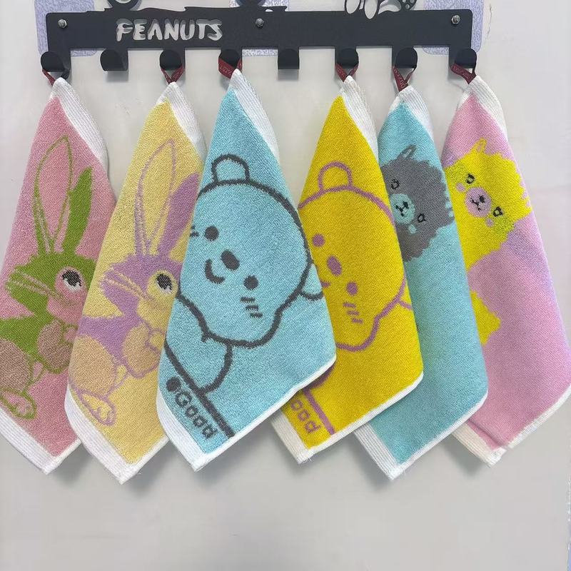 Pure Cotton Square Towel, Small Towel, Children's Face Towel, Kindergarten Hand Towel, Soft Absorbent Saliva Towel, Can Be Hung