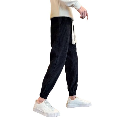 Spring and Autumn Simple Leisure Men's Loose Trendy Matchable Heavyweight Ankle Sweatpants Summer Exercise Ankle Pants