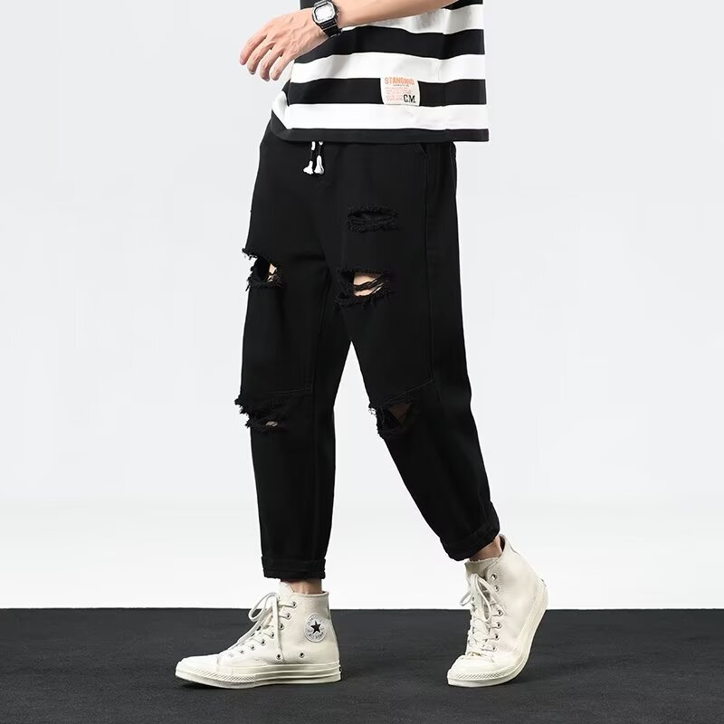 Trendy Men's Summer Thin Cropped Pants, Slim Fit Casual Pants, Durable