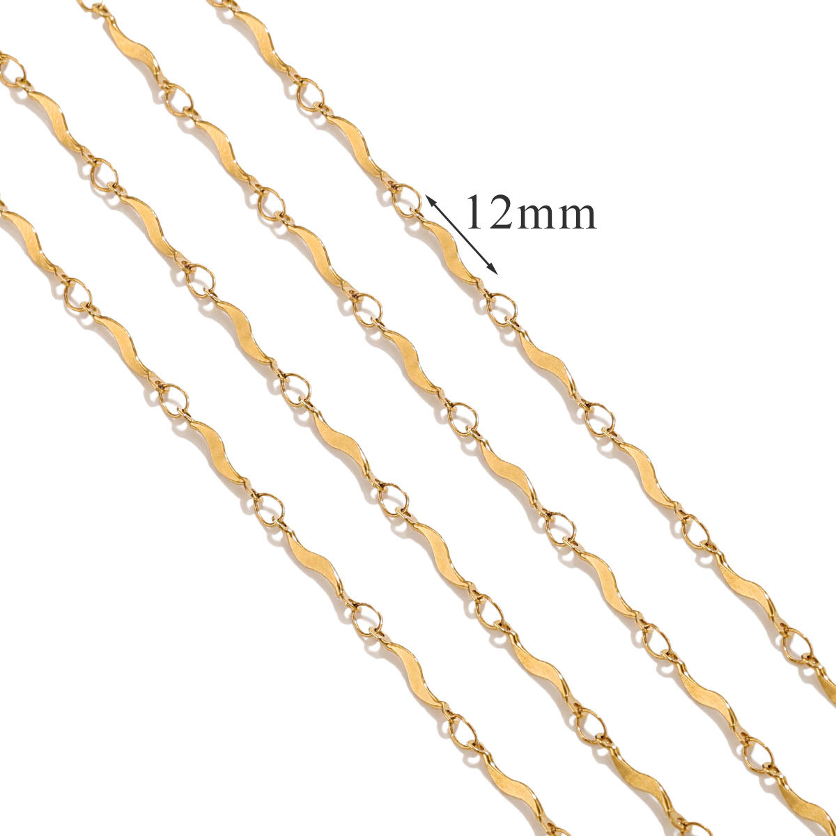 Accesorios de cadena de acero de titanio acero inoxidable galvanizado 18K oro palo S cadena no se desvanece en joyas de viento