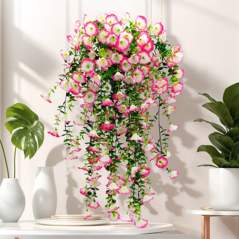 Amazon クロスボーダーシミュレーション 45 メッシュ朝顔ユーカリ ベルベットの花壁掛け屋外ガーデンハンギングバスケットハンギング中庭|undefined